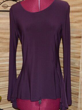 Joseph Ribkoff 8 Purple L/S Top Flared Back